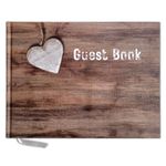 Rustic Guest Book for Wedding, Funeral, Memorial | Guest Book for Funeral Hardcover | Guestbook for Sign in, Celebration of Life Memorial Service | Guest Sign Book with Memory Table Card Sign Included