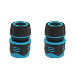 Divine Tree 1/2 Inch Hose Quick Connector Garden Hose Pipe Nozzle Tap Adapter for Quick Hose Pipe Fitting Pack of 2 (Blue:Black)