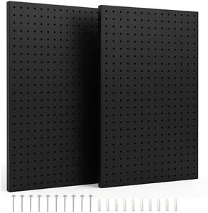 Hogurity Metal Pegboard Panels, Peg Board Large Black Pegboard Wall Organizer Peg Board for Walls Home, Garage Tool Storage, Office Organization, Craft Room, Kitchen（ 2 Pack 23”×12”）