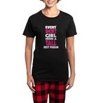 CafePress (SHORT GIRL TALL GIRL BFF Pajamas Womens Novelty Cotton Pyjama Set, Comfortable PJ Sleepwear