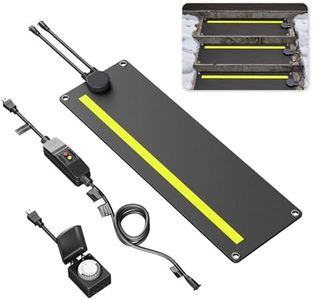 Albott Snow Melting Mat, Non-Slip Rubber Heated Outdoor with Timer, Power Cord, Leakage Protection, Waterproof, Collapsible Design for Stairs, Walkways, Garage, 10x30 in (1 Pcs)
