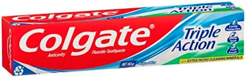Colgate Triple Action Toothpaste, 165g, Original Mint, with Extra Micro Cleaning Minerals