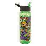 Teenage Mutant Ninja Turtles 600ml Kids Water Bottles with Straw by Polar Gear - Back to School Supplies Boys Water Bottle - Official Merchandise, Green