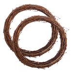 2 Pieces 30 cm Large Natural Grapevine Wreathes Vine Branch Wreath Halloween Rattan Wreath for Easter Door/Wall Decor Hand-woven Christmas Wreath (30cm)