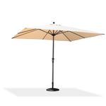 PURPLE LEAF Parasol 3 X 3 M, Aluminium Balcony Umbrella with Tilt, Garden Umbrella with Crank, Market Umbrella, UV-Resistant, for Garden, Patio, Beige