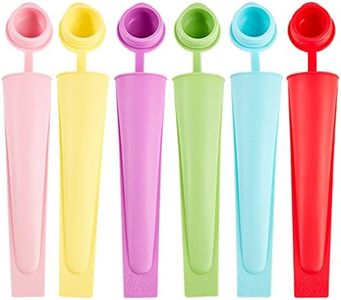 6 Pcs Popsicles Molds, Silicone Ice Pop Molds for Kids, Reusable Freezer Pop Tubes, Multi-Color Ice Pop Mold, Frozen Ice Popsicle Maker with Iid