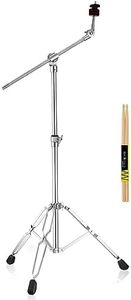 HAIRIESIS Cymbal Stand,Boom Cymbal Stand,Cymbal Stand Pack,Cymbal Stands,Drum Stand,Symbol Stand Adjust Height (30-58 in) with 1 pair Drumsticks