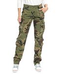 Aeslech Womens Camo Cargo Work Combat Trousers Cotton Casual Tactical Pants Ladies Travel Camo 29 US 4 - UK 6