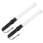 PATIKIL 21inch Traffic Wands, 2Pcs 2 Flashing Modes LED Warning Light Police Signal Controller Baton Lamp with Wrist Lanyard for Car Direct, Traffic Control, Airport, Parking Guide, White