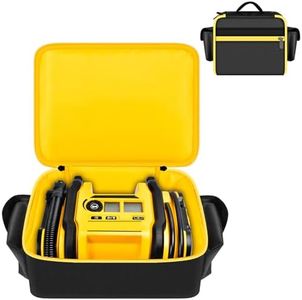 Air Compressor Bag Case Compatible with DEWALT 20V MAX Tire Inflator DCC020IB, Cordless Tools Storage Holder Organizer with Pocket for Battery Pack and Charging Kit -Inner Yellow (Box Only)