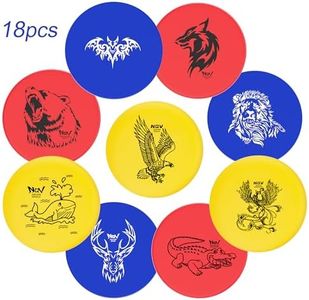 NQV Disc Golf Set for Beginners, 18 Disc Golf Discs with 9 Types of Pictures, 6 Drivers 6 Putters 6 Mid Ranges, Play Outdoor Indoor Backyard for 3 Plus People Family