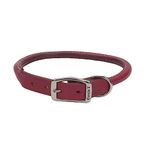 Coastal - Circle T - Oak Tanned Leather Round Dog Collar, Red, 1" x 22"