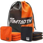 Timtaoth Dual Sided Corn Hole Bags Professional Cornhole Bags Set of 8 Regulation Size Weight Pro Corn Hole Bean Bags Slick and Stick,Black and Orange