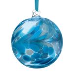 Hanging Glass Friendship Ball 10cm diameter , Turquoise