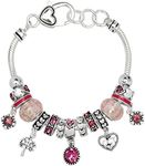 Falari Birthstone Bracelet Multi-Color Charm Beads Silvertone October OB07234-OCT