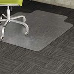 Lorell Low Pile Chair Mat -60-Inch Length x 45-Inch Width x 0.12-Inch Thickness Overall -12-Inch Length x 25-Inch Width Lip -Vinyl -Clear