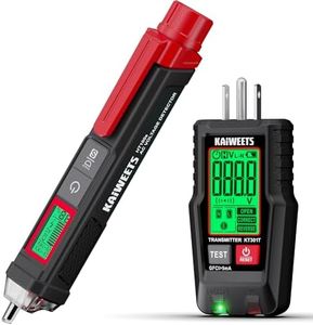 KAIWEETS Electrical Test Kit, Non-Contact Voltage Tester with Signal Percentage, GFCI Outlet Tester with LCD Display, Wiring Fault Checker, Outlet Tester Kit for Electrician, DIY