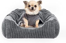 JOEJOY Rectangle Dog Bed Warm Hooded Puppy Bed for Large Medium Small Dogs, Luxury Super Soft Pet Cave Bed Small Washable, Fits Up To 20/30/40/60lbs Pets