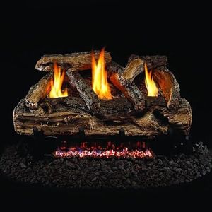 Peterson Real Fyre 24-Inch Split Oak Vent-Free Propane Gas Log Set - G9 Burner with Remote Control, Variable Flame, ANSI Certified, 36,000 BTU Indoor Fireplace Heater with Realistic Logs and Safety