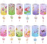 12 Pieces Chinese Paper Lanterns - Chinese Paper Lanterns Lamp Shades Ceiling Hanging Decoration Colorful for Birthday Wedding Party