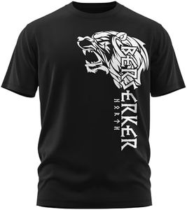 NØRTH Legendary Maglietta da uomo – Berserker Orso Guerriero Petto, stampa nordica vichinga Walhalla, regalo per uomini, Odin Thor Valhalla Viking Shirt, bianco, XL