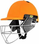 DSC Scud LITE Titanium Premium Cricket Helmet for Men & Boys with Neck Guard |Fixed Titanium Grill | Back Support Strap| Light Weight | Size : Extra Large | Colour : Orange |