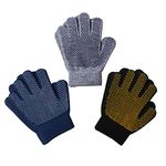 Evridwear Boys Girls Magic Stretch Gripper Gloves 3 Pair Pack Assortment, Kids One Size Winter Warm Gloves Children (3 Pairs Skate, 4-6Years)