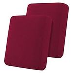 BellaHills Stretch Sofa Seat Cushion Cover Sofa Couch Cushion Furniture Protector Sofa Slipcover with Elastic Bottom Spandex Jacquard Fabric Small Checks(2 Piece Loveseat Cushion Covers,Burgundy Red)