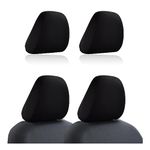 Kewucn 2 PCS Car Seat Head Rest Covers, Protective Fabric Design Auto Headrest Decoration Covers, Soft Head Rest Cover Protector, Universal Vehicle Interior Accessories for Most Cars (Black)