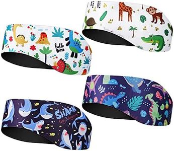 KUYYFDS Swimming Headband Ear Plugs for Kids, 4PCS, Neoprene, Adjustable, Waterproof, Swimming, Surfing, Bathing, Kayaking, Jogging, Style C