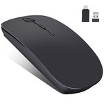 LEAPEST Wireless Bluetooth Mouse for MacBook Pro/Air/Mac/iPad/Laptop/Desktop/Mac/PC/Computer/Phone-Portable Slim Silent Office Mice with USB-C Adapter 2.4 GHz USB Mice (Black)