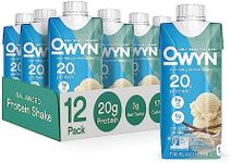 OWYN 20g Protein Shake, Chia Flax and Pea vegan protein blend with Prebiotics, Superfood Greens, gluten free, soy free. (Smooth Vanilla, 12 Pack)