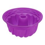 uxcell Silicone Cake Pan, 9.5 Inch Non-Stick Fluted Tube Pan for Fluted Cakes, Chocolate, Cheese Cake, Bread, Purple