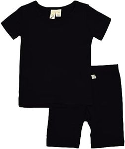 KYTE BABY, Short Sleeve Toddler Pajama Set, 97% Rayon made from Bamboo, 3% Spandex (10, Midnight)