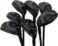 LAZRUS GOLF Premium Hybrid Golf Clubs for Men - 2,3,4,5,6,7,8,9,PW Right Hand & Left Hand Single Club, Graphite Shafts, Regular Flex (Black Right Hand, RH Set 4-PW (7pcs))