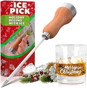 Stainless Steel Ice Pick Tool - 8.43”Lx1.23”W Wood Ice Pick for Freezer Icepick for Ice Chipper Ice Crusher Ice Picks for Breaking Ice in Freezer - Ice Breaker Tool Ice Picks for Breaking Ice Cubes