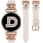 Wearlizer Leather Strap Compatible with Samsung Galaxy Watch 7/6/5/4/FE 40mm 44mm/Watch 5 Pro 45mm/Watch 4 Classic 42mm 46mm, 20mm Watch Band with D-Shape Buckle for Galaxy Active 2 40mm 44mm