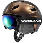 Odoland Ski Helmet with Goggles Set for Men Women- Adjustable Sport Helmet Snow Glasses Combo - Adult Youth Professional Skiing Gear for Snowboarding, Snowmobile NQM