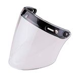 VCOROS Universal 3 Snap Flip Up Visor Shield Lens For Retro Open Face Motorcycle Helmet Windproof Anti Scratched Wind Shield (Clear)