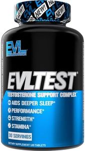 Evlution Nutrition Testosterone Booster Pills Evl Test Muscular Strength Stamina & Optimal Sleep 30 Serving