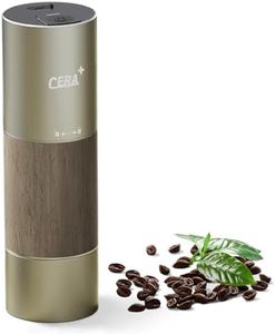 CERA+ Burr Moulin à Grains de café électrique, Petits moulins à café expresso professionnels pour un usage domestique de voyage,Doré