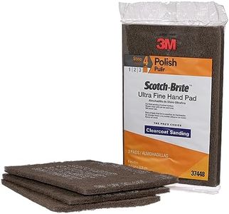 Scotch-Brite Ultra Fine Grade 7448 Hand Pad, Pack of 3, 6 in x 9 in Hand Pads, Nonwoven Silicon Carbide, Surface Preparation, Scuffing, and Cleaning, Gray