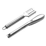 2Pcs Stainless Steel Fish Scaler Remover Scraper Fish Scaler Cleaner Fish Tweezers Fish Scale Descaler Peeler Tool