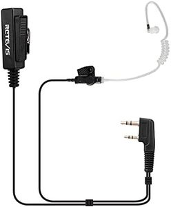 Retevis 2 Pin PTT Mic Covert Acoustic Tube Earpiece Headset for Kenwood QUANSHENG TYT BAOFENG UV5R 888S Ret