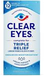 Clear Eyes Triple Relief Eye Drops, Relieves Redness & Calms Irritation, 0.5 Fl Oz