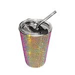 Bling Drink Coffee Mug, 20oz Glitter Crystal Water Bottle Insulated Tumbler Cup Stainless Steel Travel Mug Water Cup with Straw for Women Girl