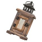 Cabilock Retro Candlestick Wind Lamp Fireplace Lantern Outdoor Decor Cordless Table Lamp Wooden Garden Lanterns Wooden Lantern Lamp Wood Cage Accent Lamp Tabletop Decor Desktop Decor Light