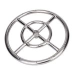 GASPRO 12 Inch Fire Pit Ring Burner, Round Fire Pit Burner for Fire Pit, Natural Gas & Propane Fireplace, 304 Series Stainless Steel, BTU 92,000 Max