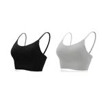 GITGRNTH 2 Pieces Cami Bra for Women Camisole Bralette Top Seamless Yoga Bralette Longline Padded V Neck Tube Camisole Tank Top for Fashionable Lifestyle & Outdoor Life