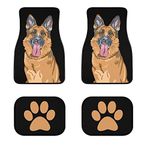 Foruidea Paw Print German Shepherd Front & Rear Car Floor Mats for Cars Auto Floor Mats 4-Pcs Full Set Car Carpet Floor Mats Universal fit for suvs,Trucks,sedans,Vans